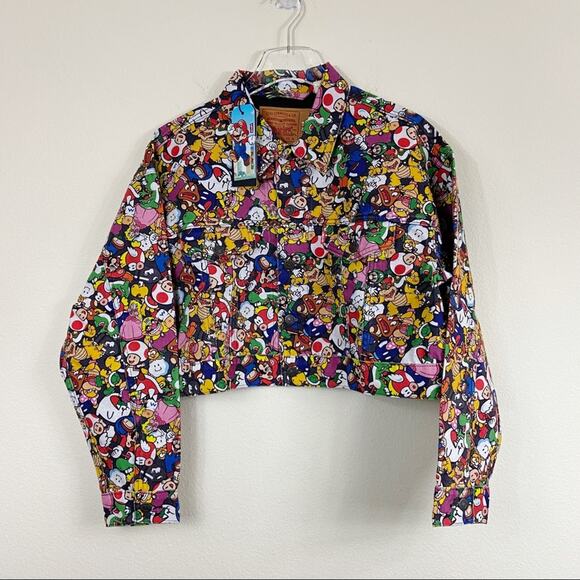 Levi’s x Super Mario Women’s Cropped Trucker Jacket | Iconic Denim Collab - Picture 2 of 8